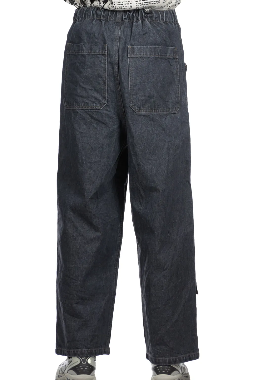 Fashion Kapital 14oz BLKxECR Denim W-Knee EASY Baggy Pants - BNA