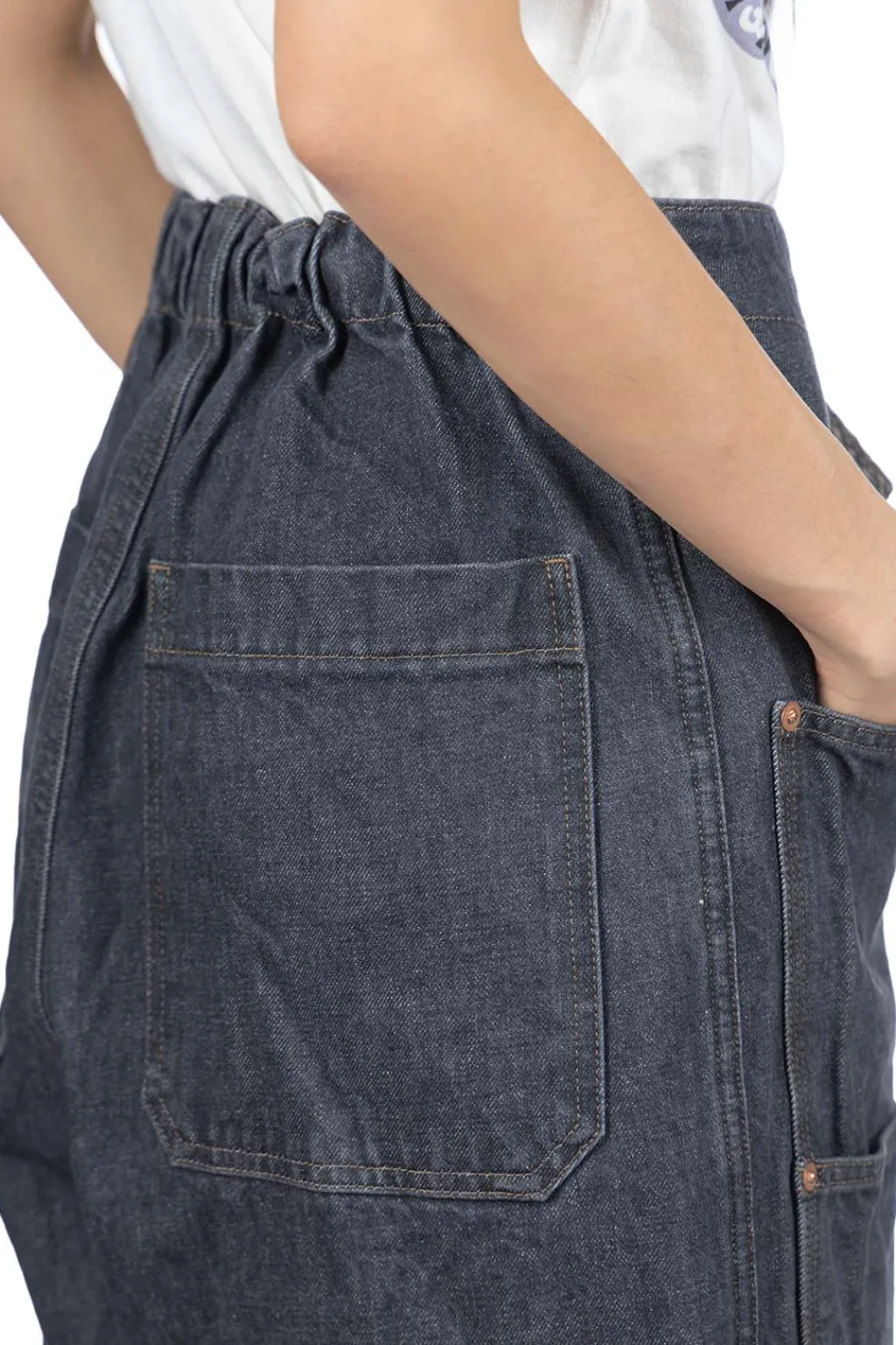 Fashion Kapital 14oz BLKxECR Denim W-Knee EASY Baggy Pants - BNA