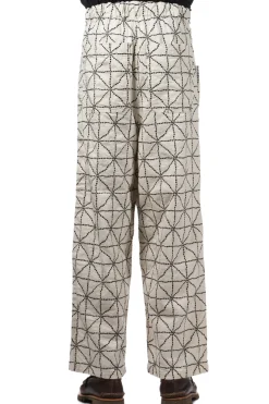 Clearance Kapital 8oz Color Denim FOLD DOJO W-Knee EASY Baggy Pants - Natural