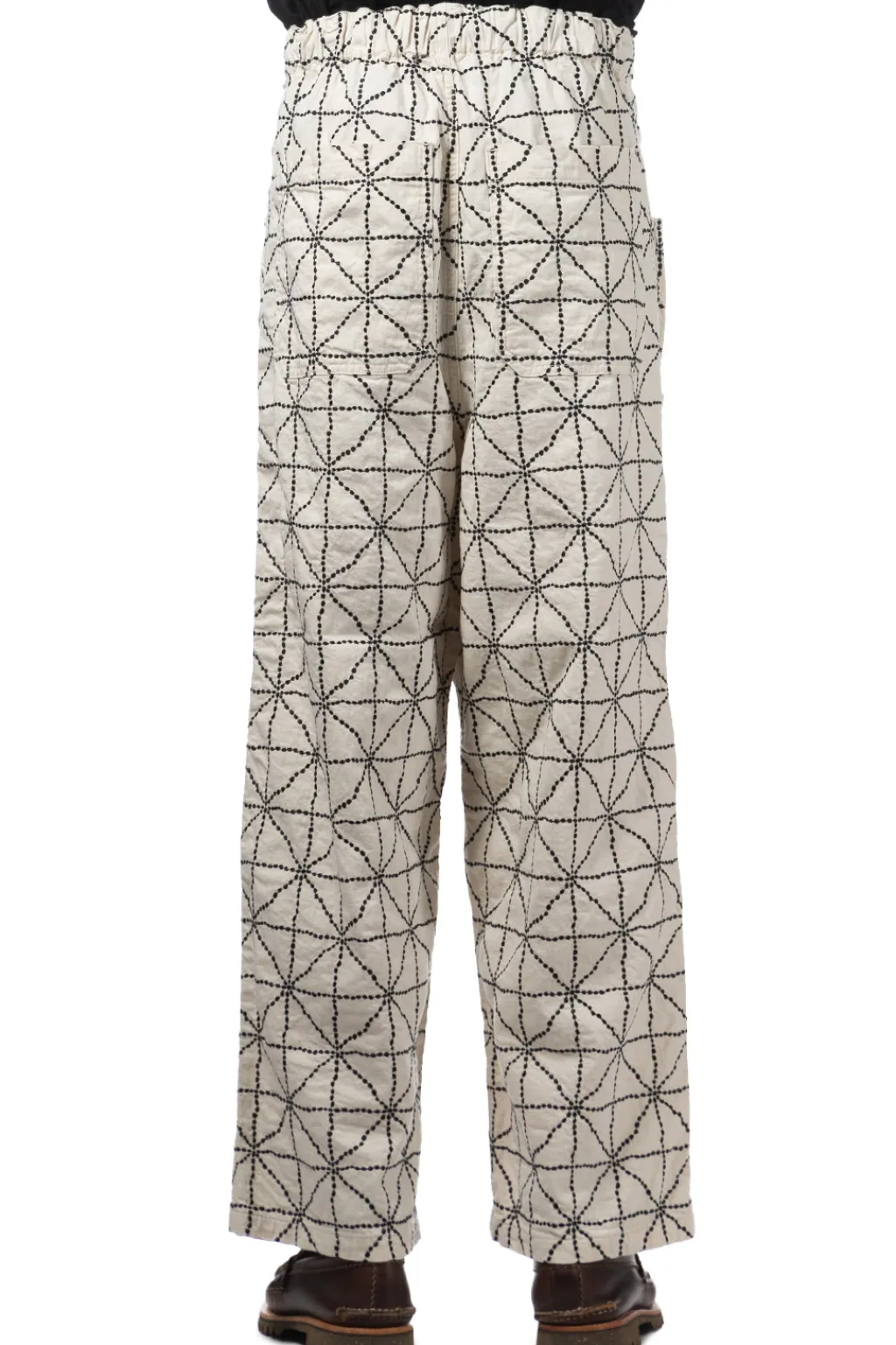 Clearance Kapital 8oz Color Denim FOLD DOJO W-Knee EASY Baggy Pants - Natural