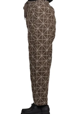 Sale Kapital 8oz Color Denim FOLK-DOJO Sashiko EASY Pants - Brown