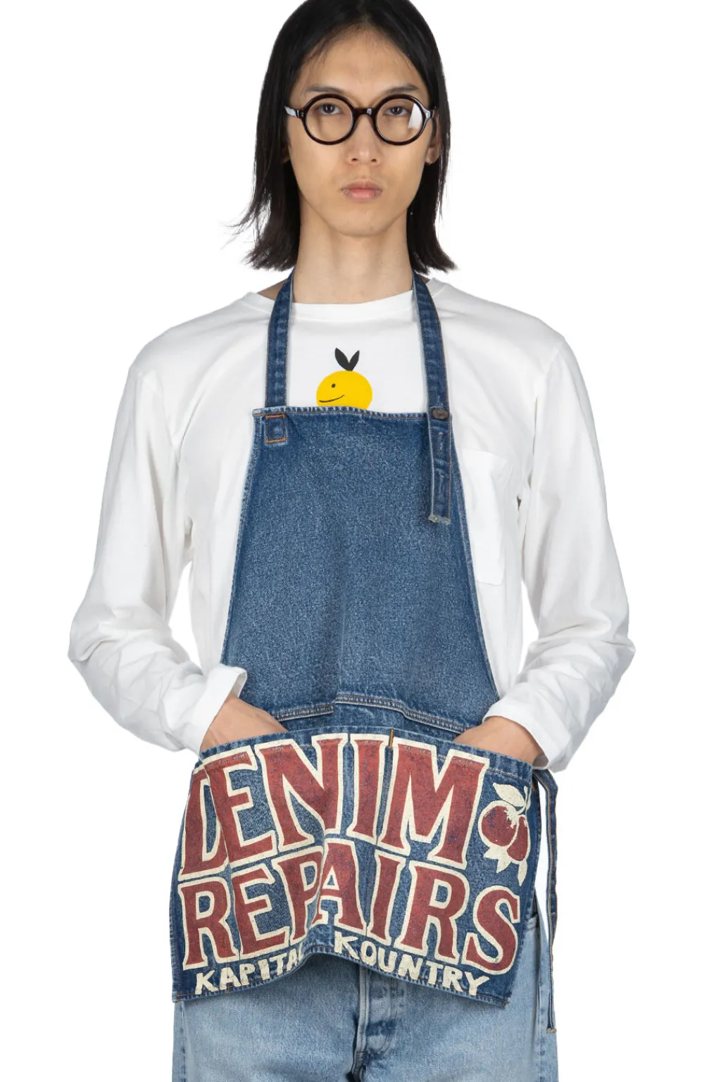Discount Kapital 13oz Denim Damaged AD Apron (DENIM REPAIRS) - 2 Colors