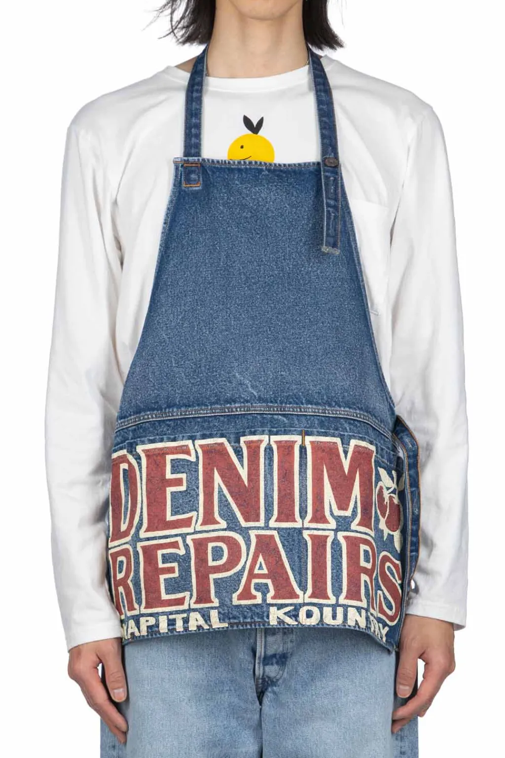 Discount Kapital 13oz Denim Damaged AD Apron (DENIM REPAIRS) - 2 Colors