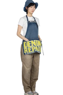 Online Kapital 13oz Denim Damaged AD Apron (DENIM REPAIRS) - 2 Colors