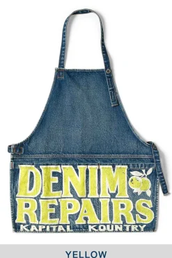 Online Kapital 13oz Denim Damaged AD Apron (DENIM REPAIRS) - 2 Colors