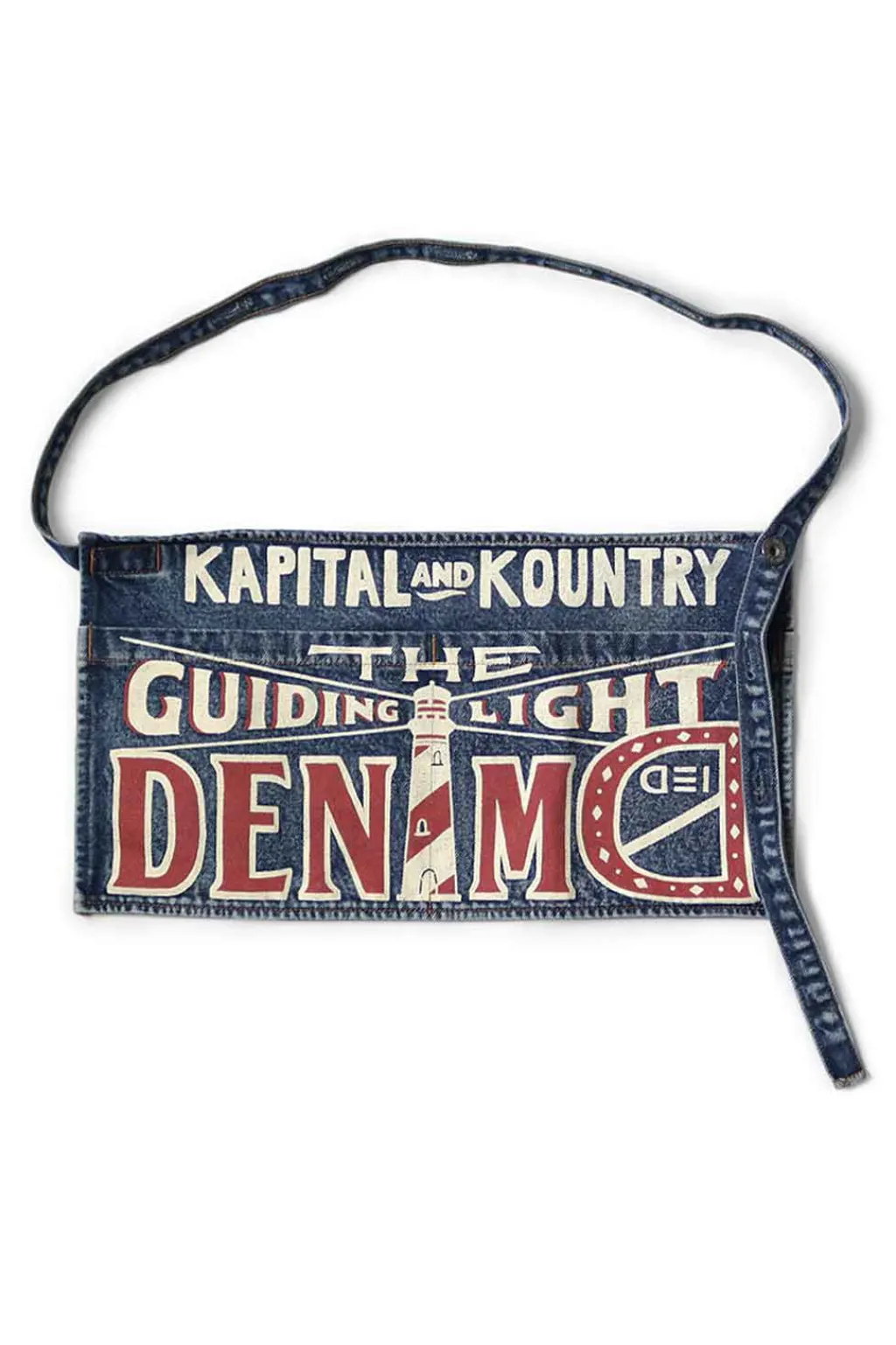 New Kapital 13oz Denim Damaged Shrot AD Apron - Guiding Light