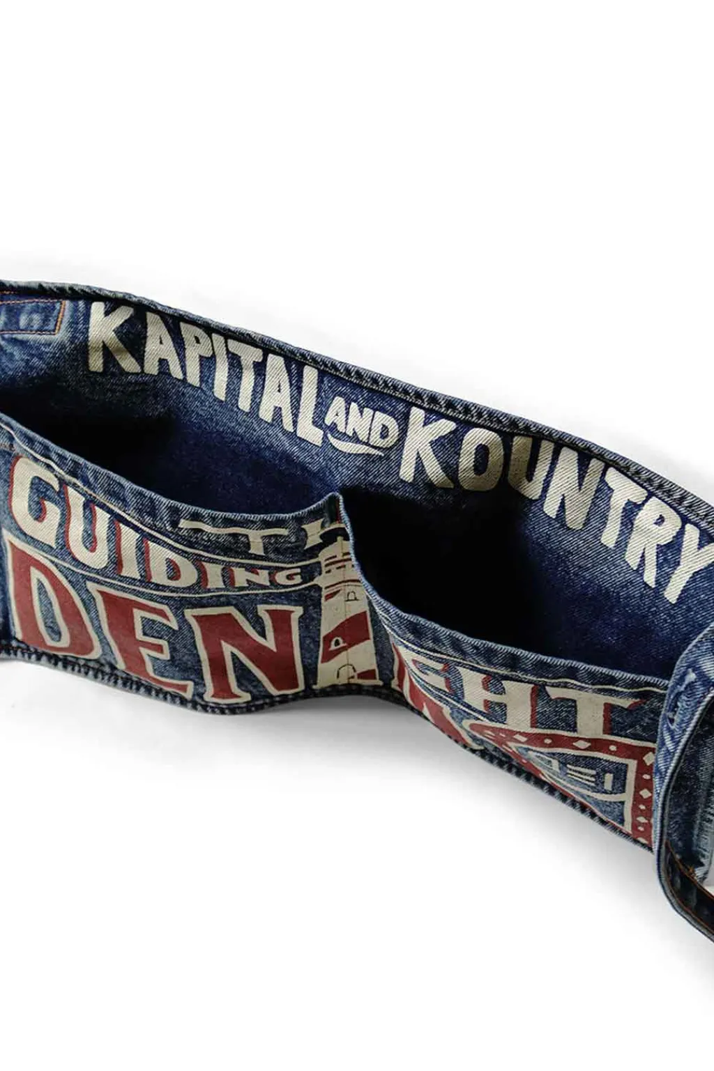 New Kapital 13oz Denim Damaged Shrot AD Apron - Guiding Light