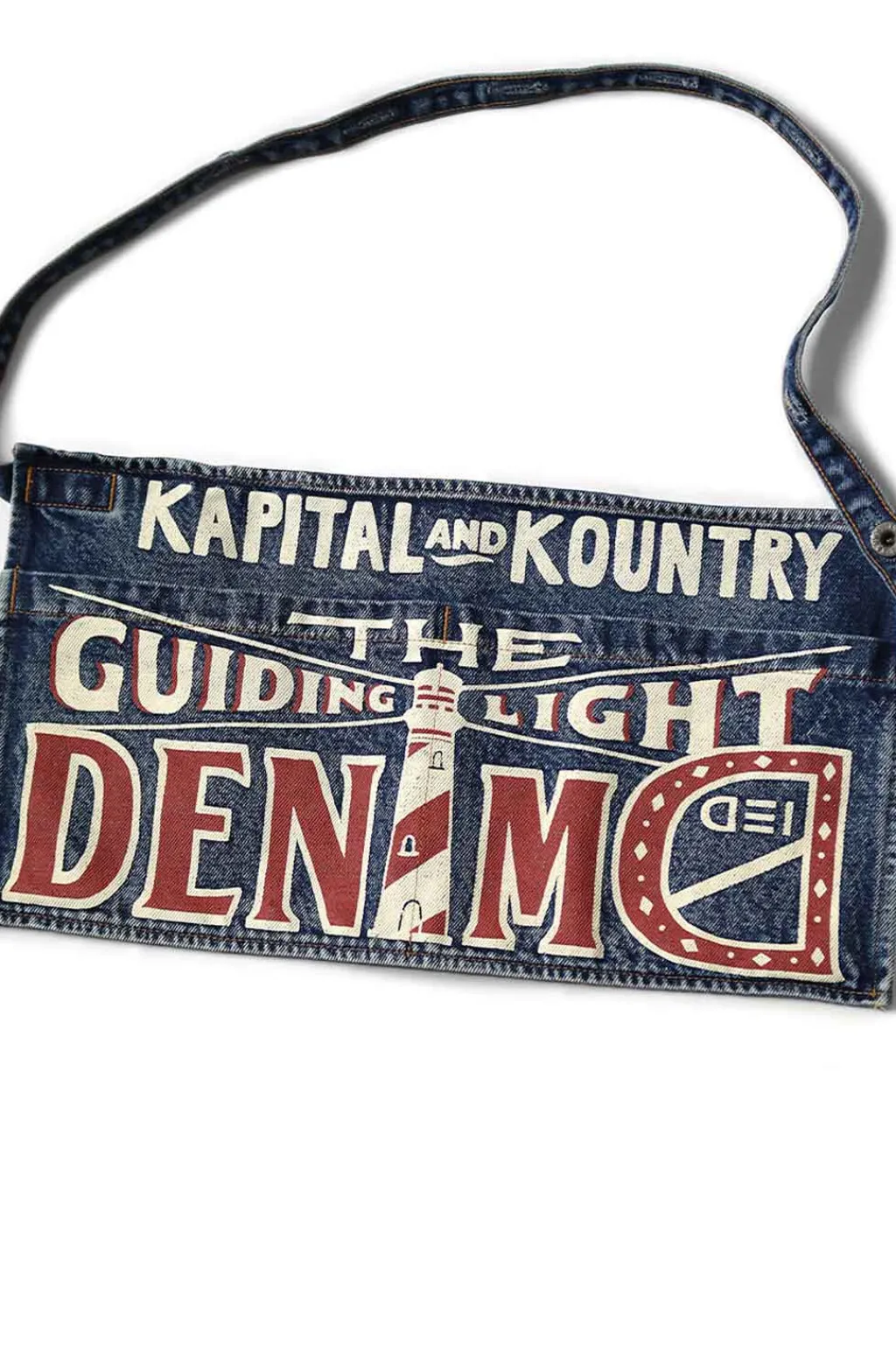 New Kapital 13oz Denim Damaged Shrot AD Apron - Guiding Light