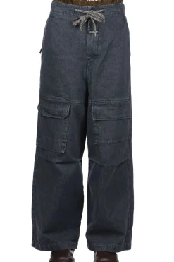 Discount Kapital 14oz Denim SHOVEL Baggy Pants - Black x Natural