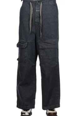 Outlet Kapital 14oz Denim SHOVEL Baggy Pants - Black x Natural