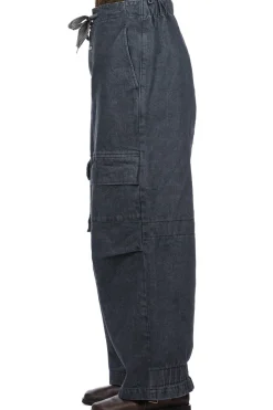Discount Kapital 14oz Denim SHOVEL Baggy Pants - Black x Natural