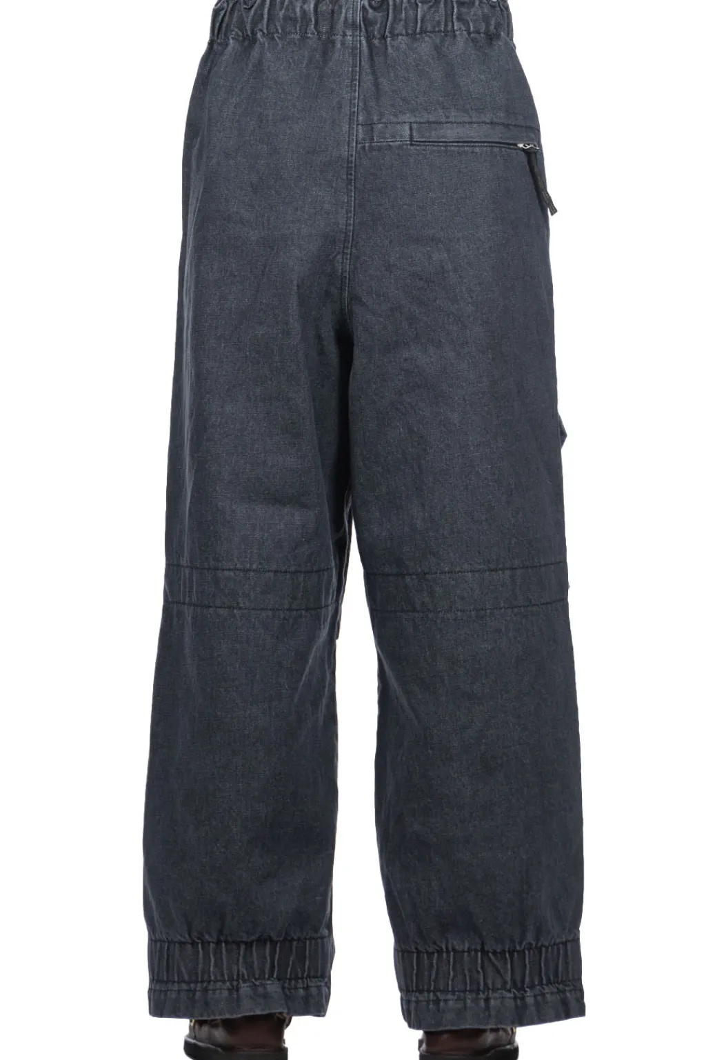Discount Kapital 14oz Denim SHOVEL Baggy Pants - Black x Natural