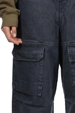 Discount Kapital 14oz Denim SHOVEL Baggy Pants - Black x Natural