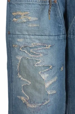 Sale Kapital 14oz Denim W-Knee EASY Baggy Pants - DIXIE LUMBER Remake