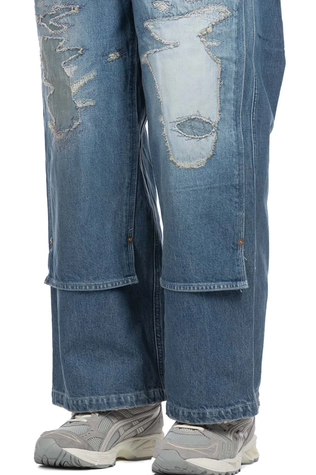 Sale Kapital 14oz Denim W-Knee EASY Baggy Pants - DIXIE LUMBER Remake