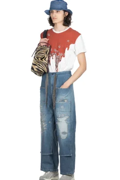 Sale Kapital 14oz Denim W-Knee EASY Baggy Pants - DIXIE LUMBER Remake
