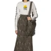 Best Kapital 12oz MAGPIE Denim High Waisted Maxi Skirt - Black x Beige