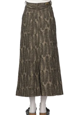 Best Kapital 12oz MAGPIE Denim High Waisted Maxi Skirt - Black x Beige