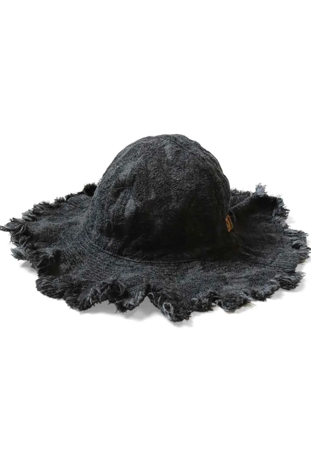 Best Kapital 12oz Magpie Denim RADIO Tulip Hat - Black x Black