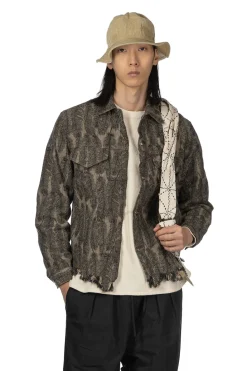 Best Kapital 12oz MAGPIE Denim 3rd JKT - Black x Beige