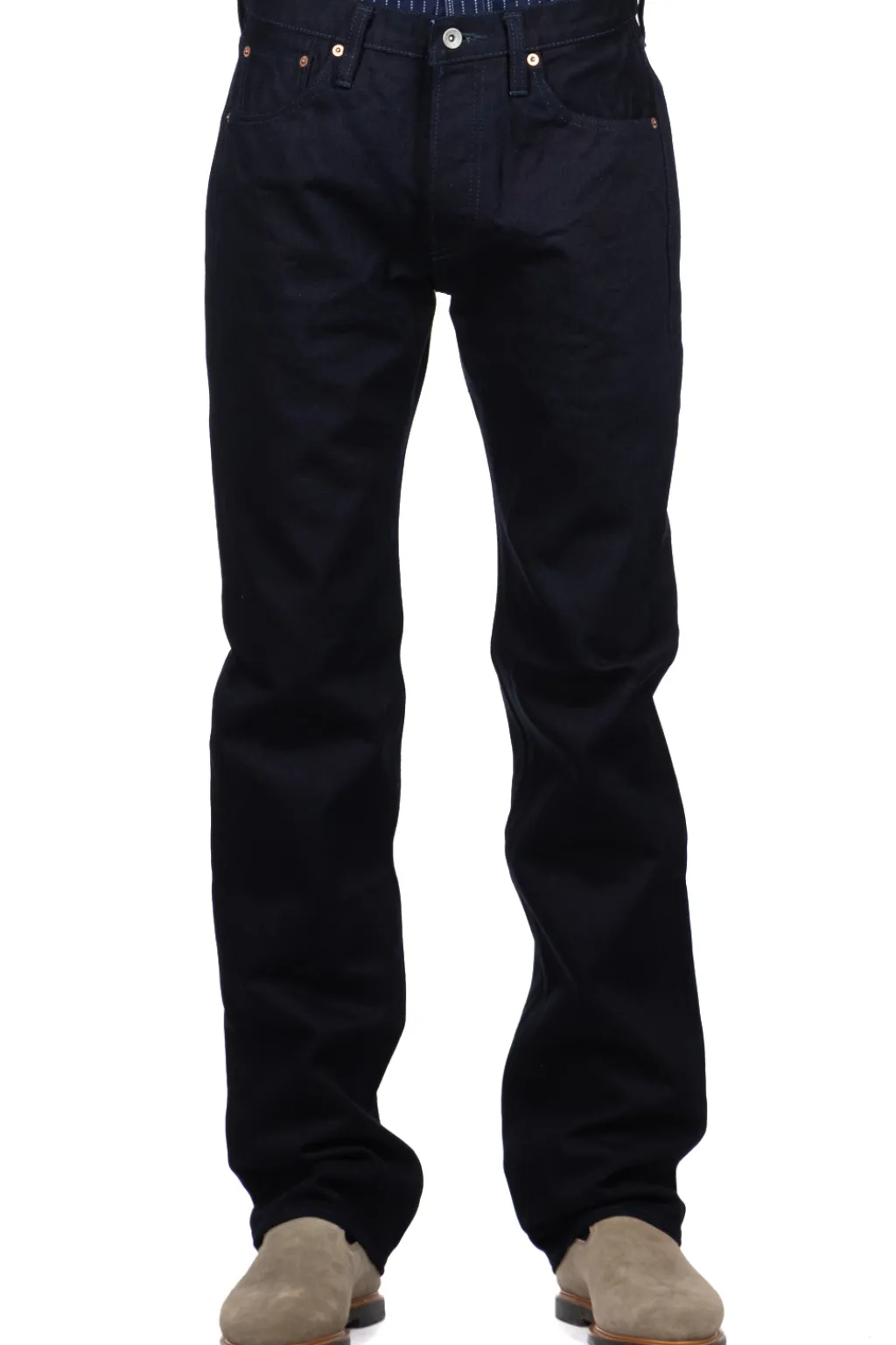 Discount Iron Heart 14oz Selvedge Denim Slim Straight Cut Jeans - Indigo