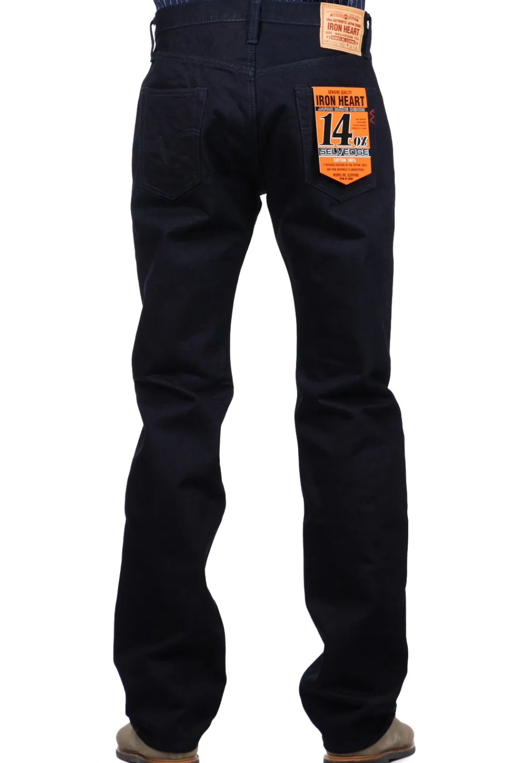 Discount Iron Heart 14oz Selvedge Denim Slim Straight Cut Jeans - Indigo