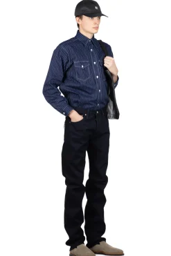 Discount Iron Heart 14oz Selvedge Denim Slim Straight Cut Jeans - Indigo