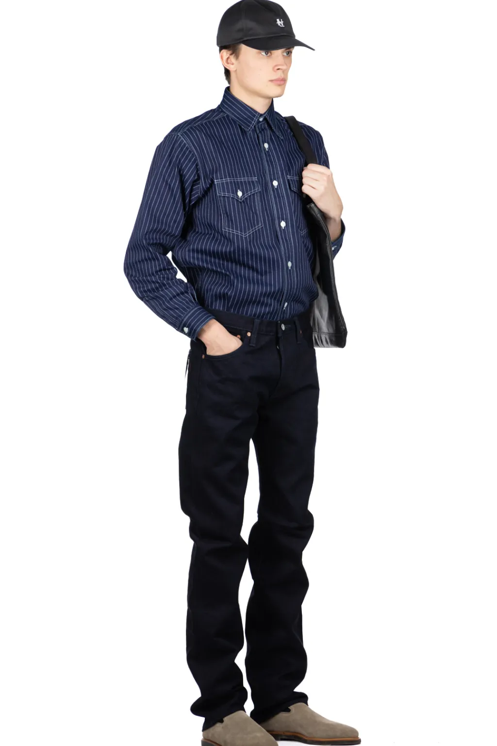 Discount Iron Heart 14oz Selvedge Denim Slim Straight Cut Jeans - Indigo
