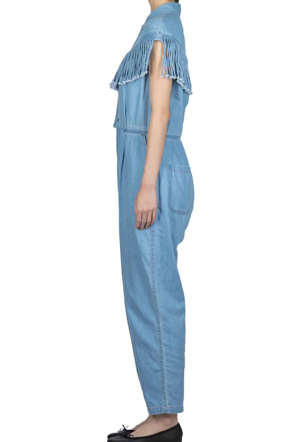 Sale Kapital 5.5oz x 8oz Denim Fringe Jumpsuit