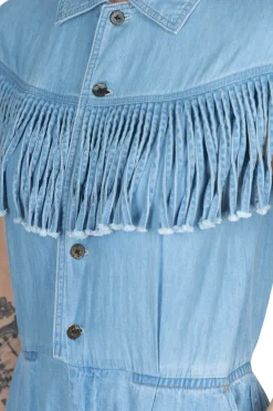 Sale Kapital 5.5oz x 8oz Denim Fringe Jumpsuit