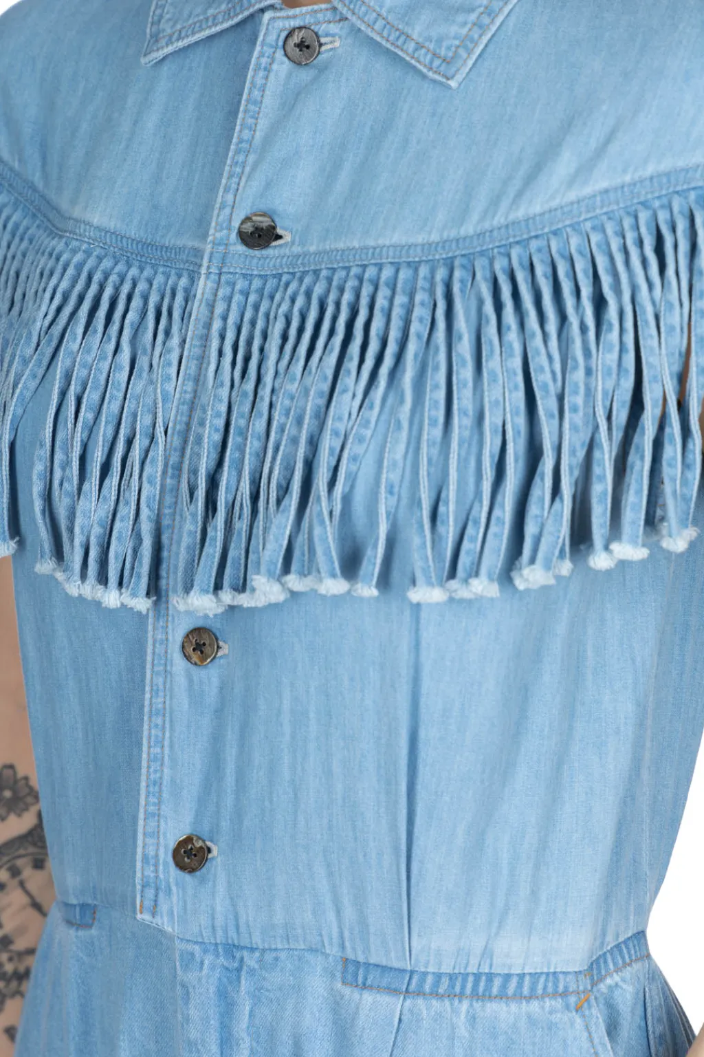 Sale Kapital 5.5oz x 8oz Denim Fringe Jumpsuit