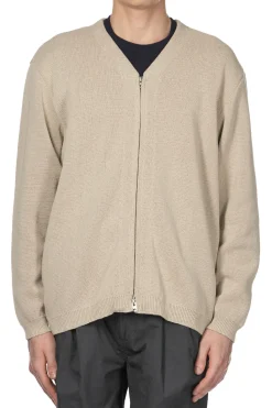 Online Still by Hand Paper Mixed Zip Up Cadigan - Oatmeal