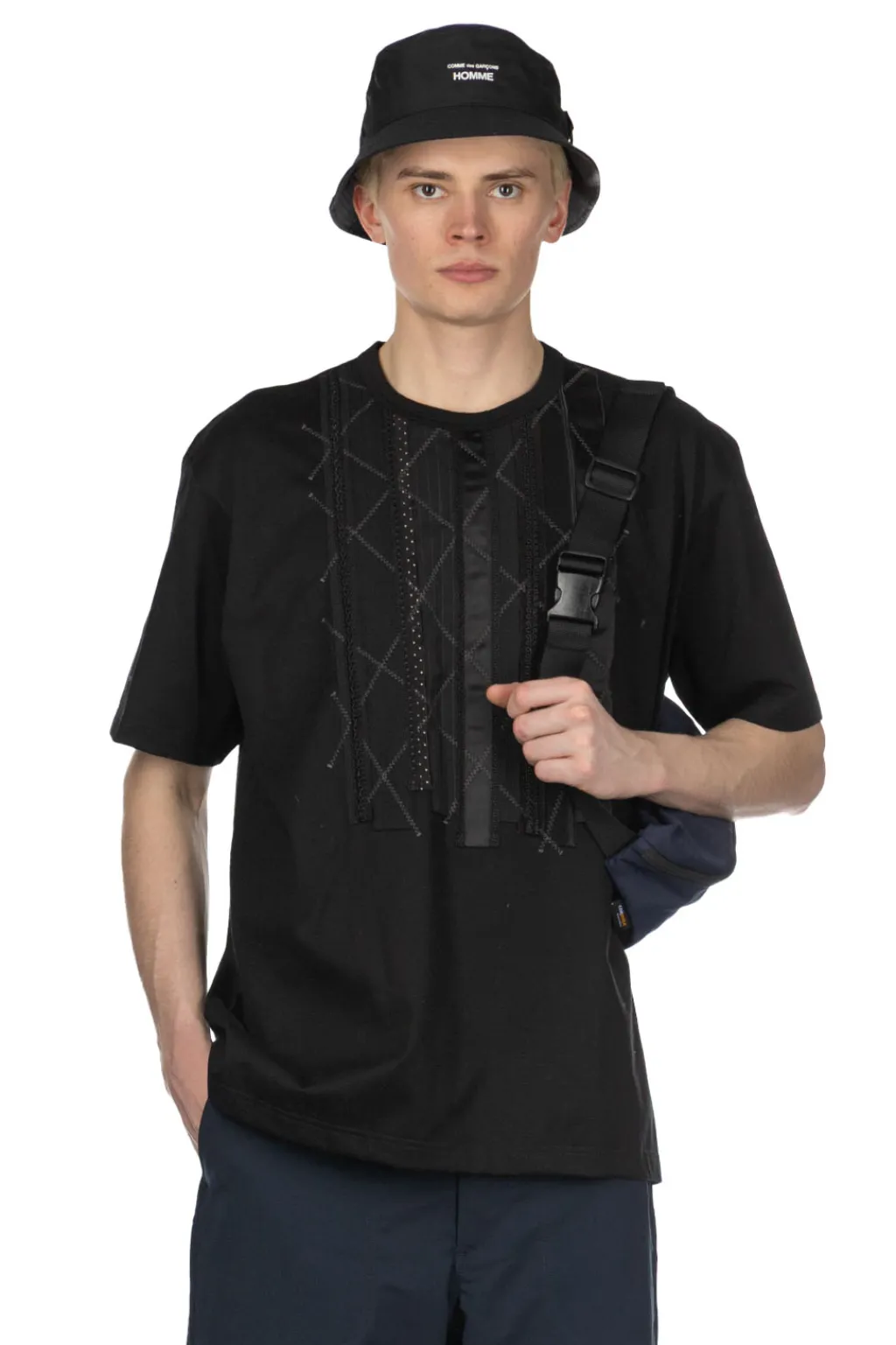 Clearance Junya Watanabe MAN Patchwork SS T-Shirt - Black