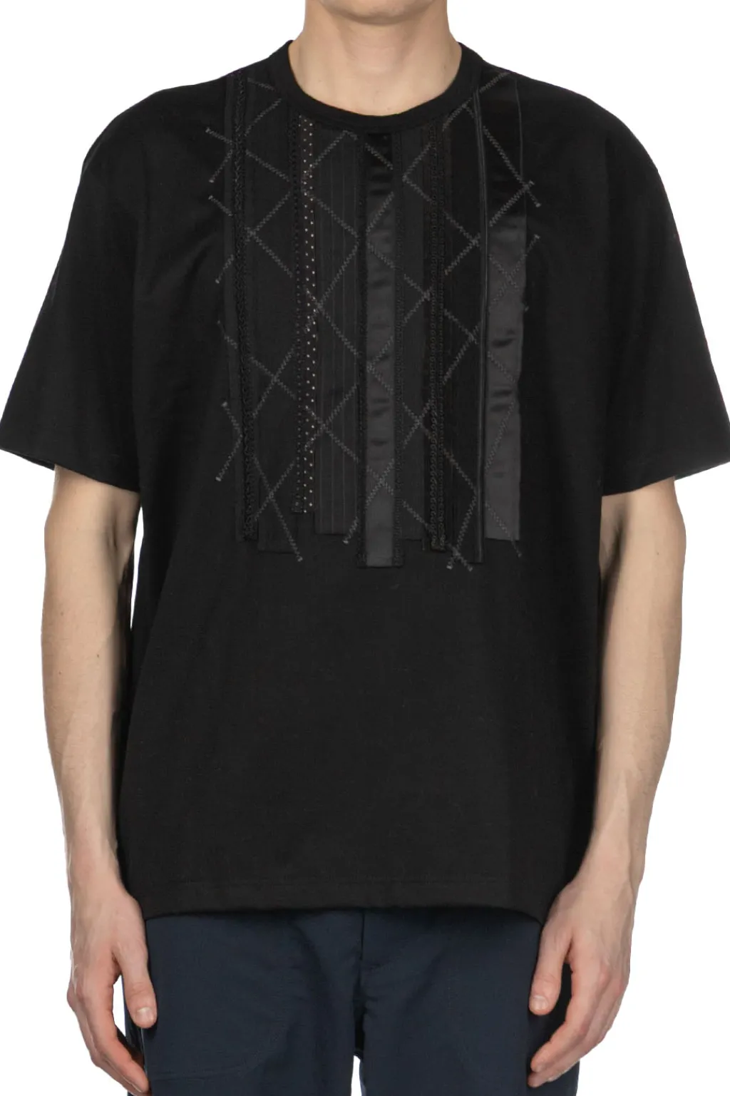 Clearance Junya Watanabe MAN Patchwork SS T-Shirt - Black