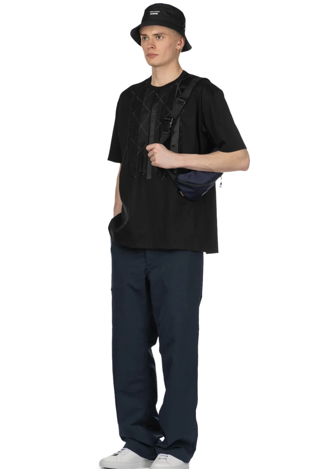 Clearance Junya Watanabe MAN Patchwork SS T-Shirt - Black