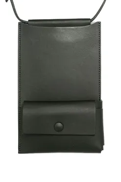 Best MARROW LEATHER Phone Pouch with Pocket - Myrtle Green