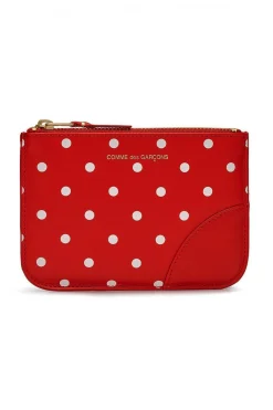 Clearance Comme Des Garcons Wallets Polka Dot Printed Leather Pouch - 2 Colour Choices