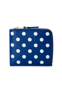 Fashion Comme Des Garcons Wallets Polka Dot Printed Leather Zip Wallet - 3 Colour Choices