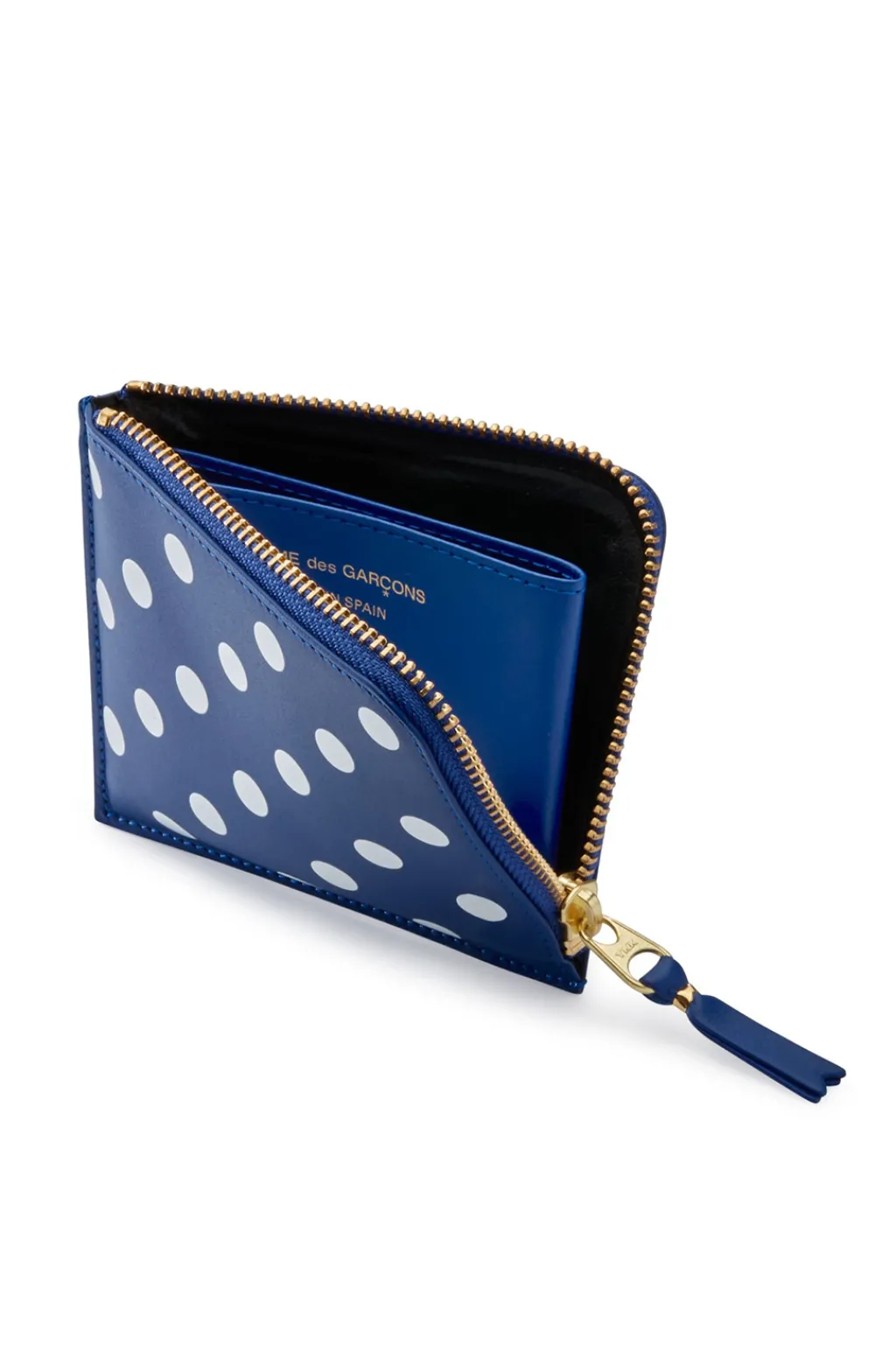 Fashion Comme Des Garcons Wallets Polka Dot Printed Leather Zip Wallet - 3 Colour Choices