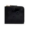 New Comme Des Garcons Wallets Polka Dots Embossed Half Zip Wallet - Black