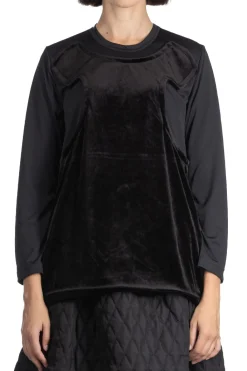 Best Comme Des Garcons Comme Des Garcons Poly x Velveteen LS Top - Black