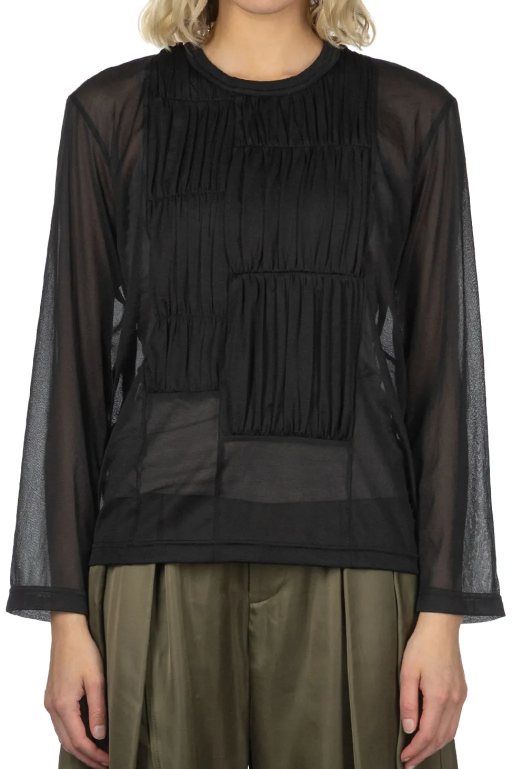 Online Comme Des Garcons Comme Des Garcons Polyester Chiffon Tricot Shirt