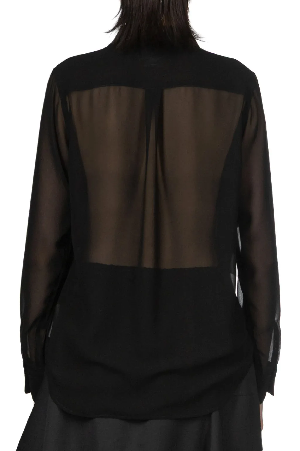 Outlet Comme Des Garcons Comme Des Garcons Polyester Georgette Blouse - Black