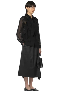 Outlet Comme Des Garcons Comme Des Garcons Polyester Georgette Blouse - Black