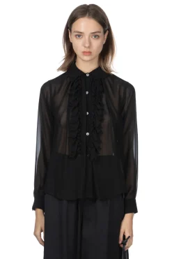 Outlet Comme Des Garcons Comme Des Garcons Polyester georgette SHIRT - Black