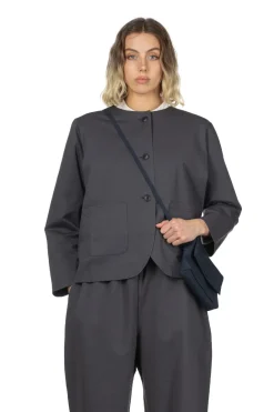 Clearance Nachukara Ponte No Collar Jacket - Charcoal