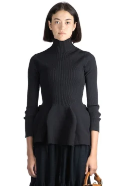 Best CFCL Pottery Glitter Mockneck Top - Black x Black