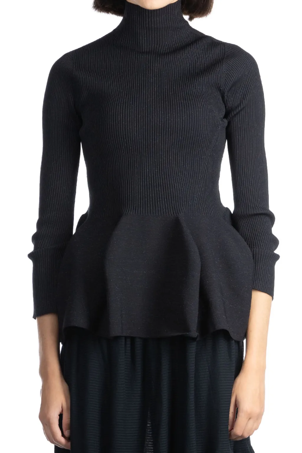 Best CFCL Pottery Glitter Mockneck Top - Black x Black