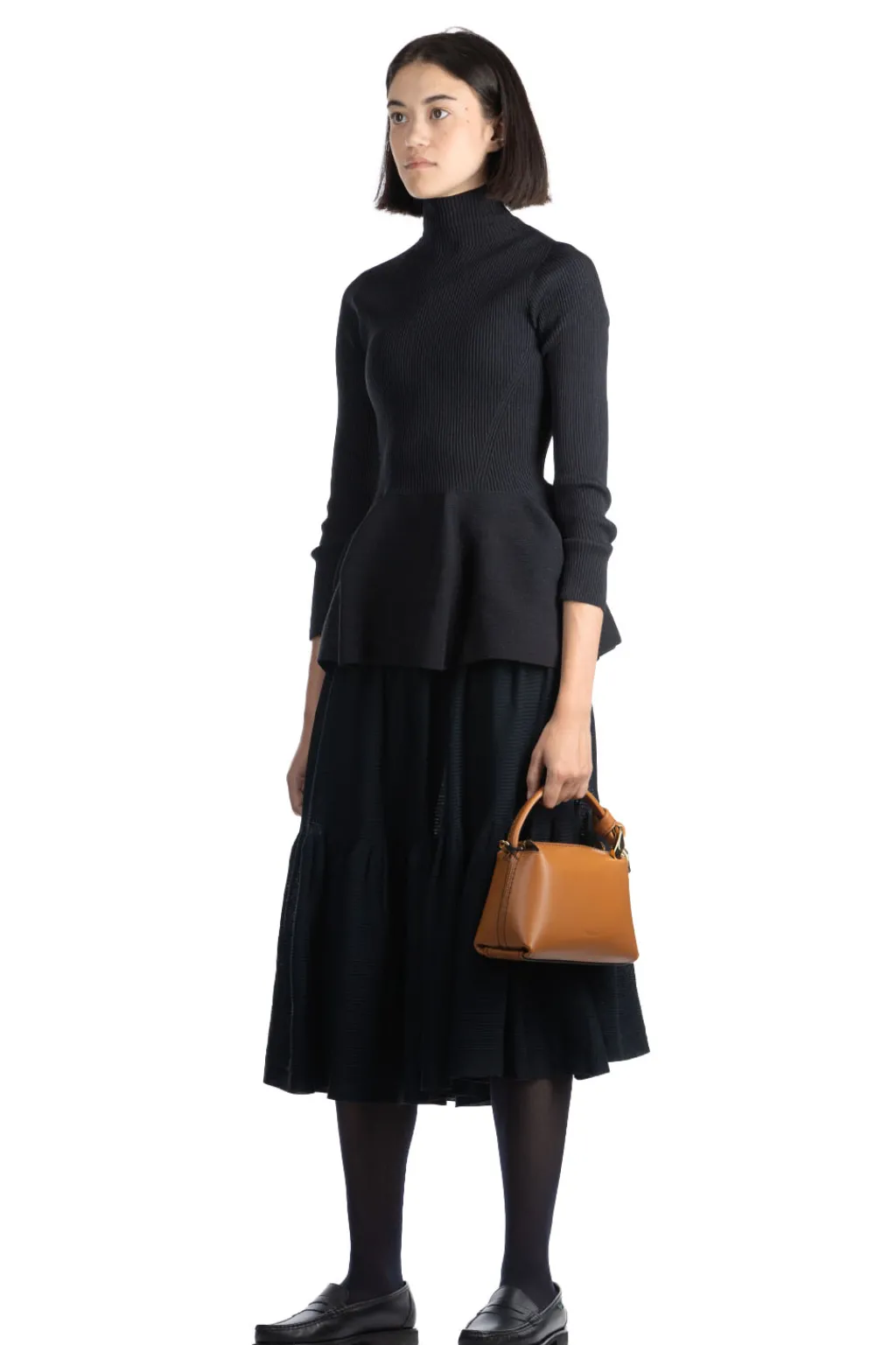 Best CFCL Pottery Glitter Mockneck Top - Black x Black