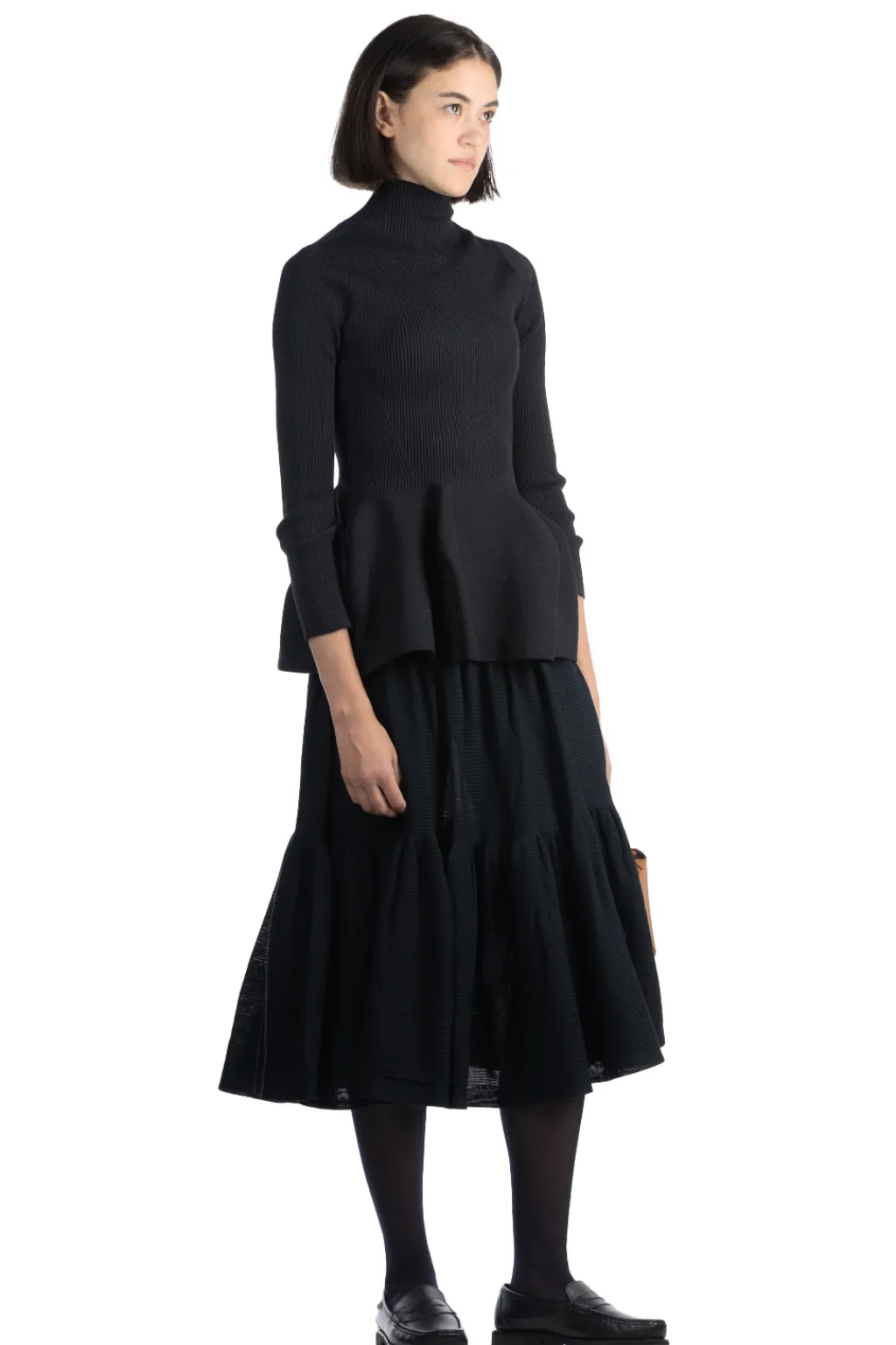 Best CFCL Pottery Glitter Mockneck Top - Black x Black